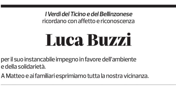 Annuncio funebre Luca Buzzi