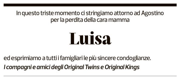 Annuncio funebre Luisa Mini Foletti