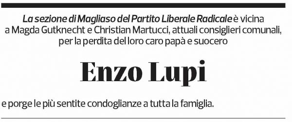 Annuncio funebre Enzo Lupi