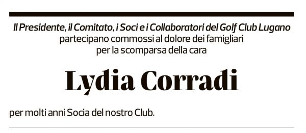 Annuncio funebre Lydia Corradi