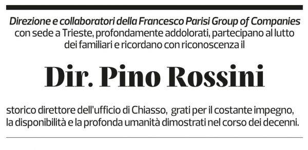 Annuncio funebre Pino Rossini