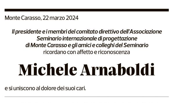 Annuncio funebre Michele Arnaboldi