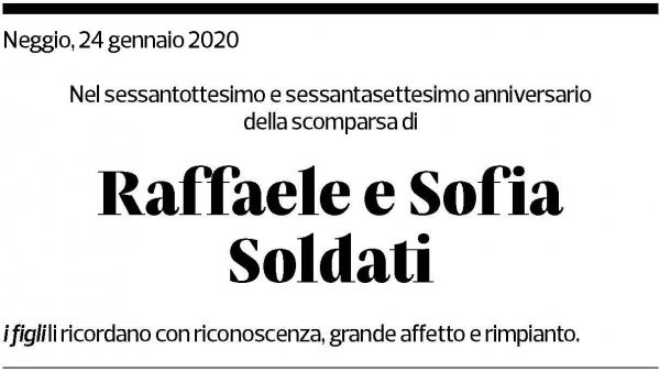 Annuncio funebre Raffaella E Sofia Soldati