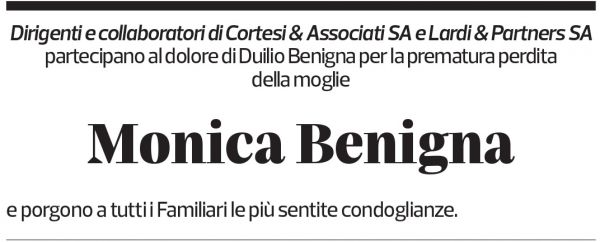 Annuncio funebre Monica Benigna