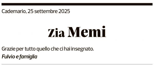 Annuncio funebre Noemi Bellotti