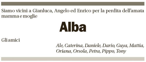 Annuncio funebre Alba Maina