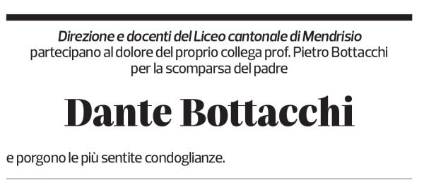 Annuncio funebre Dante Bottacchi