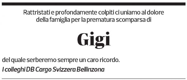 Annuncio funebre Gigi Boverio