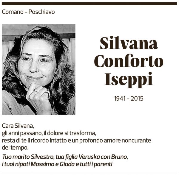 Annuncio funebre Silvana Conforto Iseppi