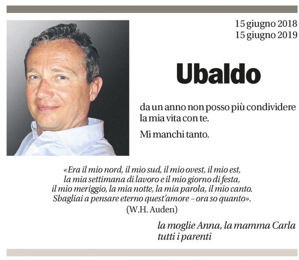Annuncio funebre Ubaldo 
