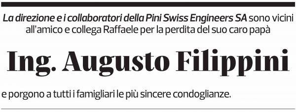 Annuncio funebre Augusto Filippini
