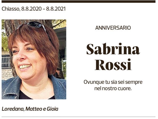 Annuncio funebre Sabrina Rossi