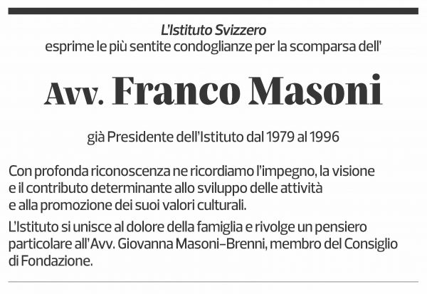 Annuncio funebre Franco Masoni