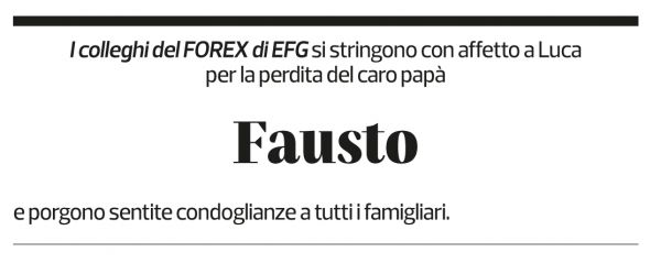 Annuncio funebre Fausto Luisoni