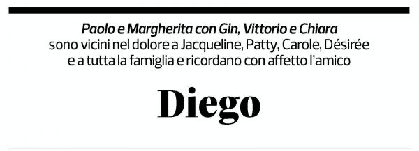 Annuncio funebre Diego Lissi