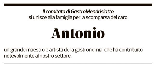 Annuncio funebre Antonio Florini