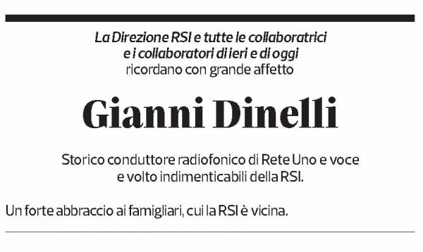 Annuncio funebre Gianni Dinelli