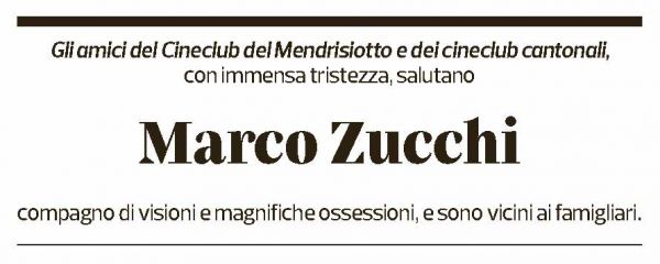Annuncio funebre Marco Zucchi