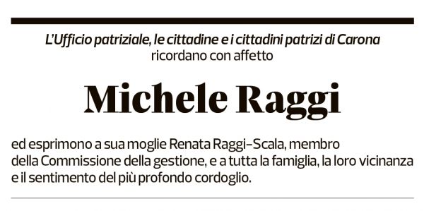 Annuncio funebre Michele Raggi