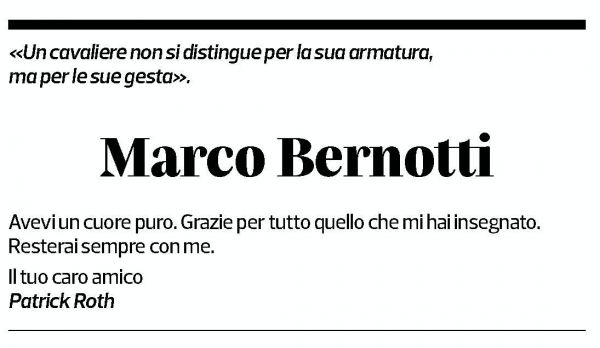 Annuncio funebre Marco Bernotti