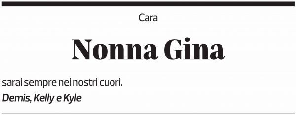 Annuncio funebre Nina 