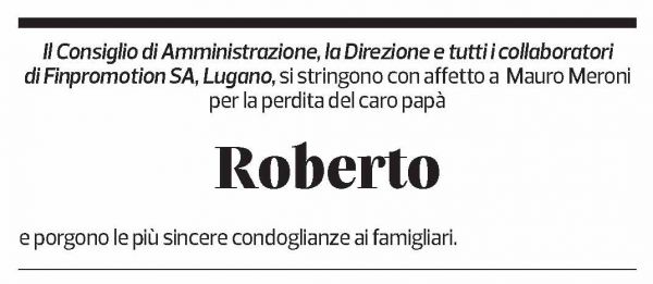 Annuncio funebre Roberto Meroni