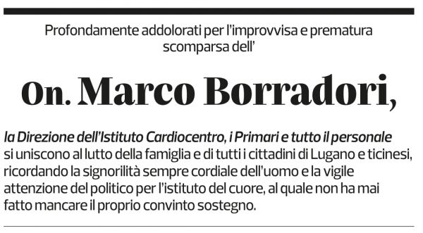 Annuncio funebre Marco Borradori