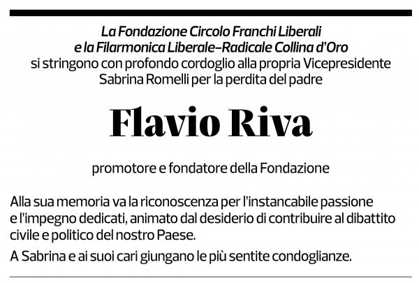 Annuncio funebre Flavio Riva