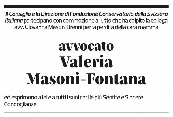 Annuncio funebre Valeria Masoni-fontana