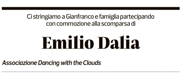 Annuncio funebre Emilio Dalio