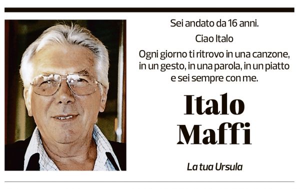 Annuncio funebre Italo Maffi