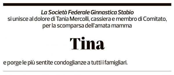 Annuncio funebre Tina 