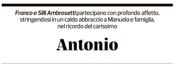 Annuncio funebre Antonio Soldati