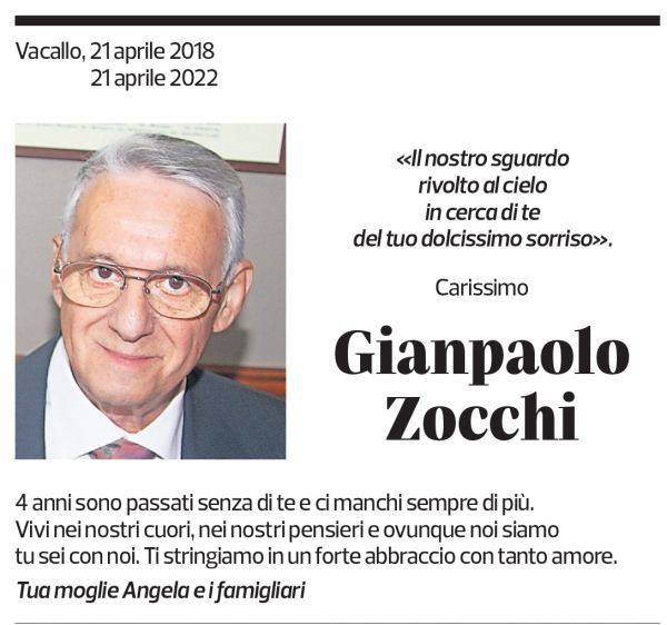 Annuncio funebre Gianpaolo Zocchi