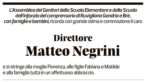 Annuncio funebre Matteo Negrini