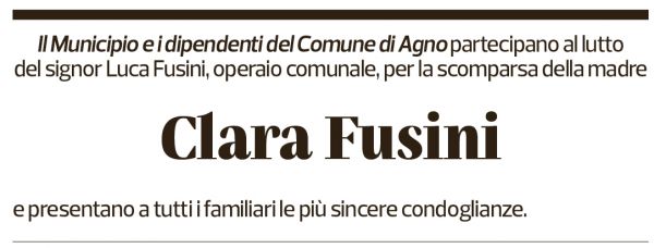 Annuncio funebre Clara Fusini