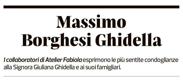 Annuncio funebre Massimo Borghesi Ghidella