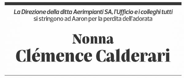 Annuncio funebre Clémence Caldelari