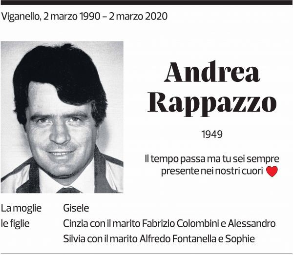 Annuncio funebre Andrea Rappazzo