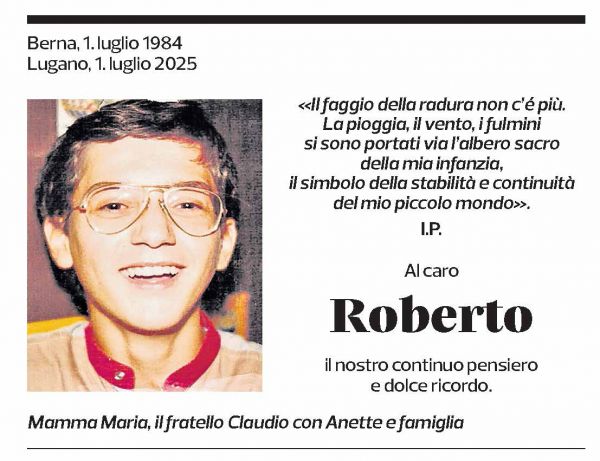 Annuncio funebre Roberto Leo