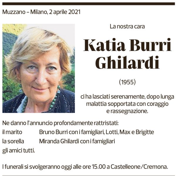 Annuncio funebre Katia Burri-ghilardi