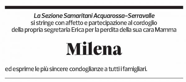 Annuncio funebre Milena Jacmolli