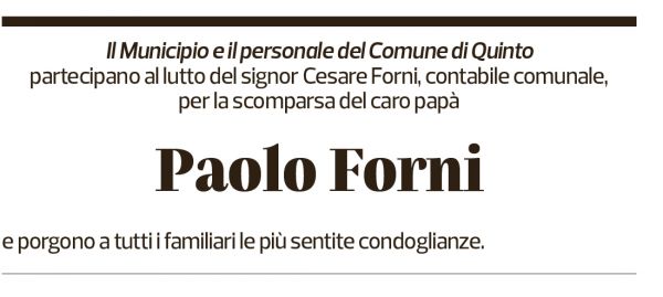 Annuncio funebre Paolo Forni