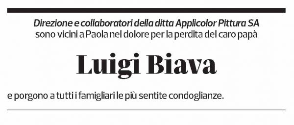 Annuncio funebre Luigi Biava