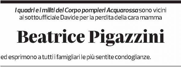 Annuncio funebre Beatrice Pigazzini