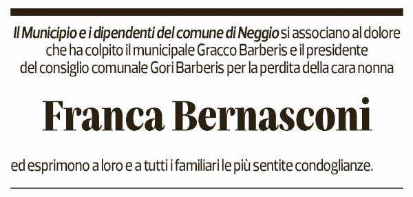 Annuncio funebre Franca Bernasconi