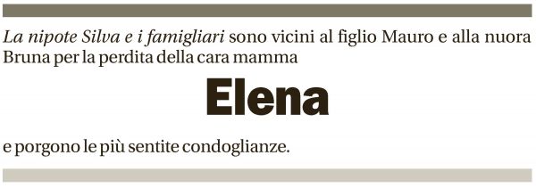 Annuncio funebre Elena Tacchella