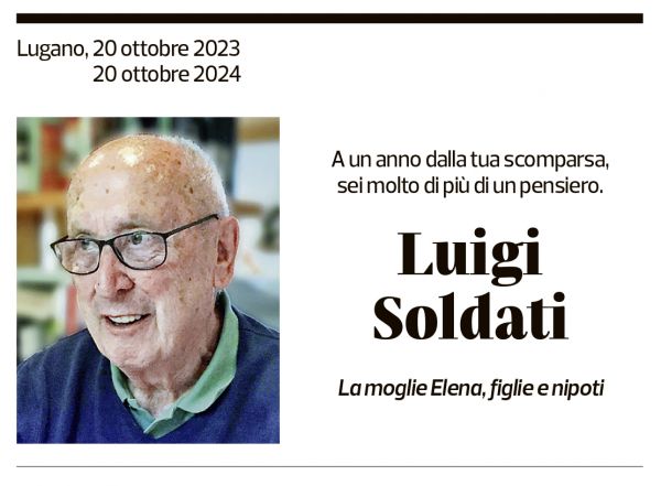 Annuncio funebre Luigi Soldati