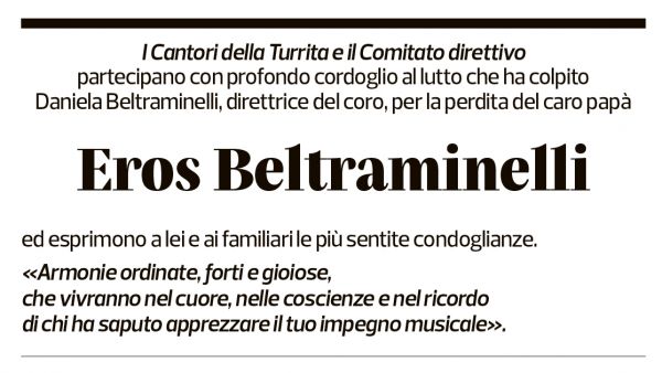 Annuncio funebre Eros Beltraminelli