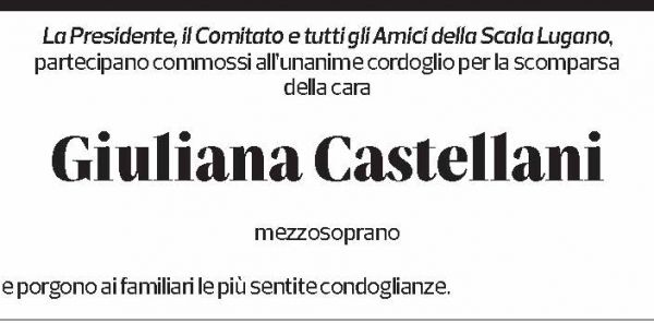 Annuncio funebre Giuliana Castellani